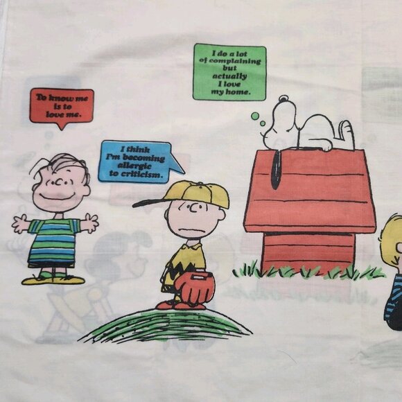 Vintage Set of 2 Peanuts Snoopy and Woodstock Hearts Pillow Case and Full Gang - Picture 9 of 15